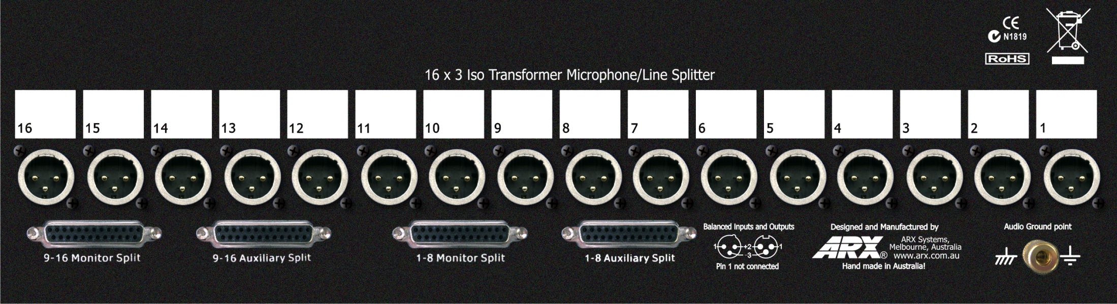 ARX - MSX 48 - 16 Channel 3 Output Passive Splitter System