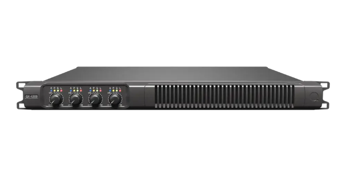 Quest - QX4300 - 4 x Channel Power amplifier, 300W per ch,4Ω-16Ω, 70v-100v, analogue input. Optional Dante/AES67 Version.
