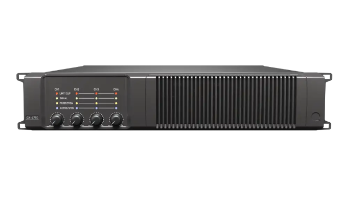 Quest - QX4750 - 4 x Channel Power amplifier, 750W per ch,4Ω-16Ω, 2 CH 1500W 70v-100v. Optional Dante/AES67 Version.