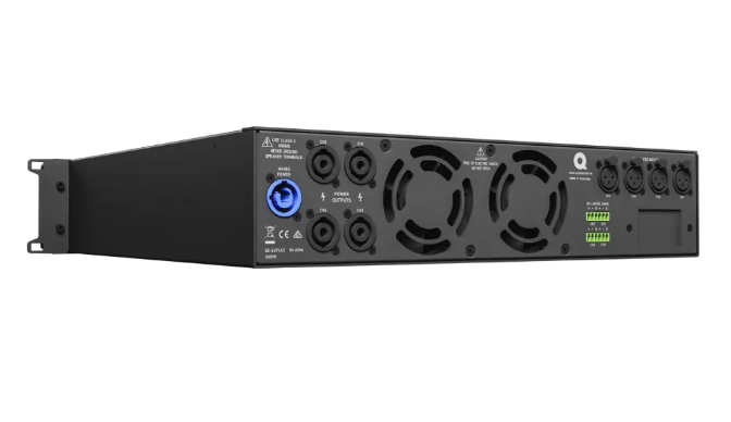 Quest - QX41500 - 4 x Channel Power amplifier, 1500W per ch,4Ω-16Ω, 70v-100v, analogue input. Optional Dante/AES67 Version.