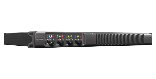 Quest - QX4150 - 4 x Channel Power amplifier, 150W per ch,4Ω-16Ω, 2 CH 300W 70v-100v, analogue input. Optional Dante/AES67 Version.