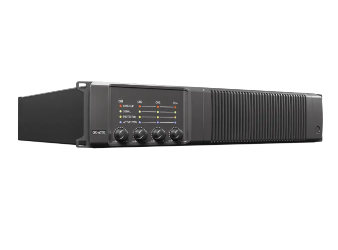 Quest - QX4750 - 4 x Channel Power amplifier, 750W per ch,4Ω-16Ω, 2 CH 1500W 70v-100v. Optional Dante/AES67 Version.
