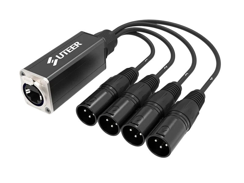 Prolink - PL-CAT-3M - 4 Channel 3-Pin XLR  Male to Single Ethercon Multi tails.
