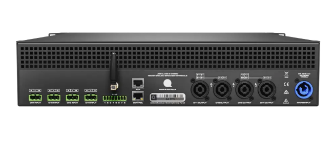 Quest - QXD5K - 4Ch Power Amplifier, 5000W, 2U, DSP, Networkable. Optional Dante/AES67 Version.