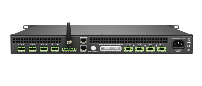 Quest - QXD1K - 4Ch Power Amplifier, 1000W, 1U, DSP, Networkable. Optional Dante/AES67 Version.