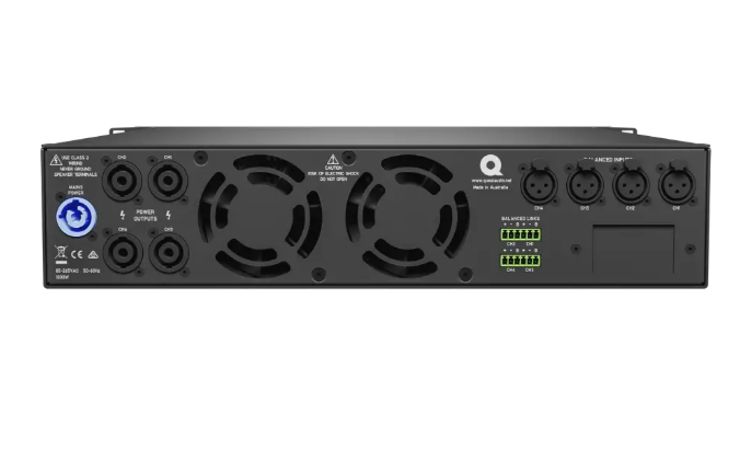 Quest - QX4750 - 4 x Channel Power amplifier, 750W per ch,4Ω-16Ω, 2 CH 1500W 70v-100v. Optional Dante/AES67 Version.
