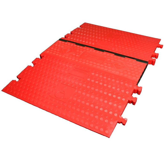 Cable Guard - RF5-CP-F - Red Floor 5 Channel - Female Angled Joiner - Set of 2.
