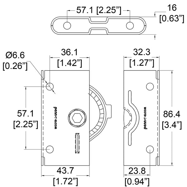 Penn Elcom - 9284M - Panel Lock - Male.