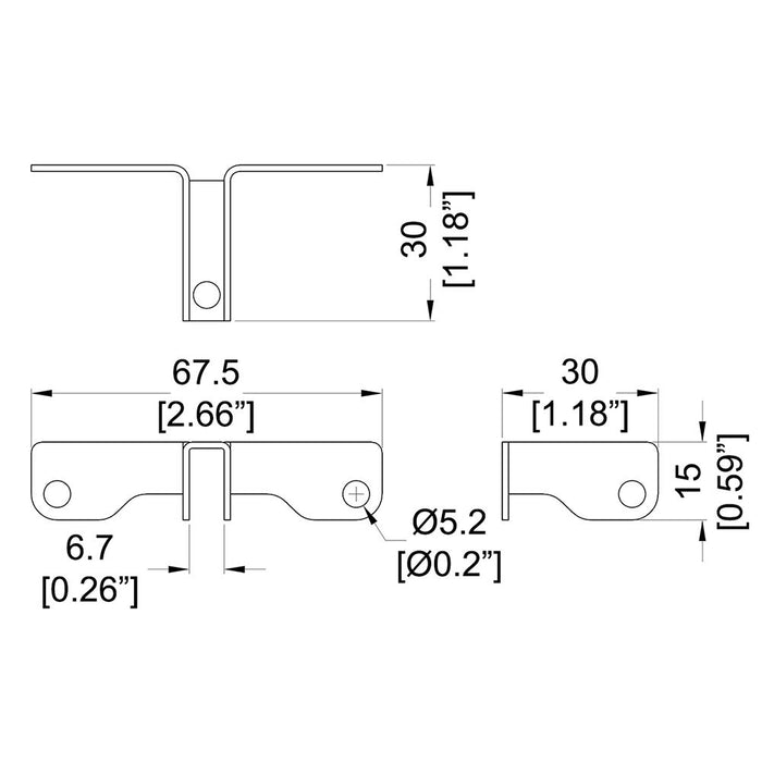 Penn Elcom - B1630Z - 3-Way Divider Brace for 6.5mm Panels