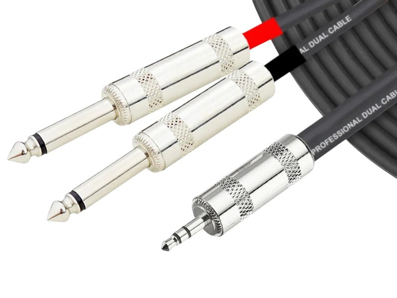 ProLink - PL-C01-3-JK-2M - 2m 3.5mm Jack to 2 x 1/4" Jacks.