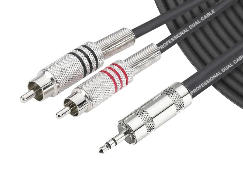 ProLink - PL-C01-3-RCA-2M - 2m 3.5mm Jack to 2 x RCA's.