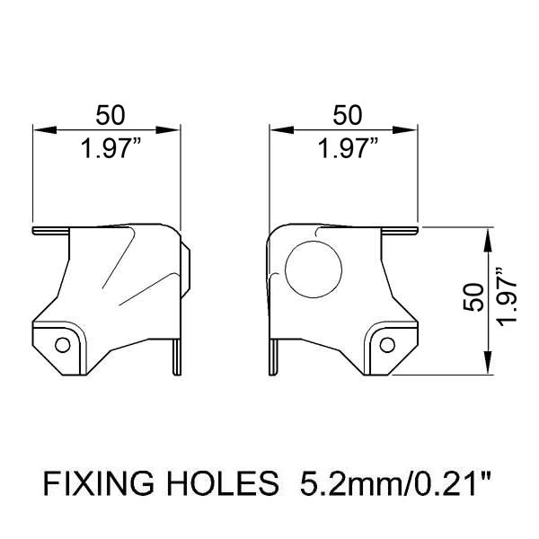 Penn Elcom - C1081/04Z - Male Stackable Medium PennBrite Ball Corner with 30mm Offset and 1mm Radius