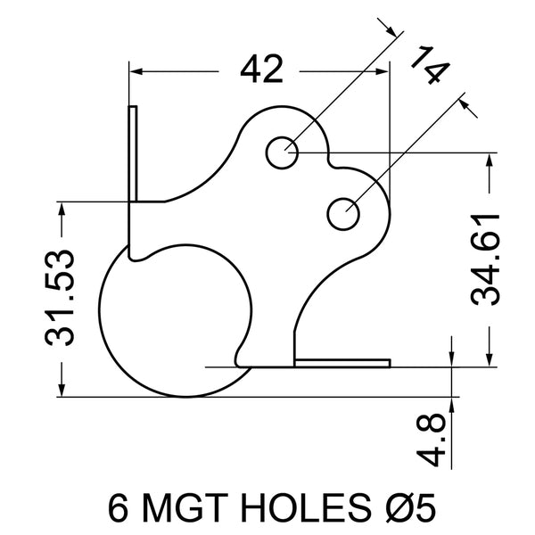 Penn Elcom - C1345Z - Medium PennBrite Ball corner with 1.2mm Radius