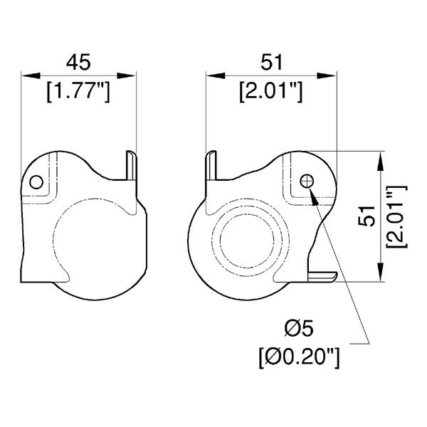 Penn Elcom - C1348/01 - PennBrite Female Stackable Brace Ball Corner with 30mm Offset and 1.5mm Radius