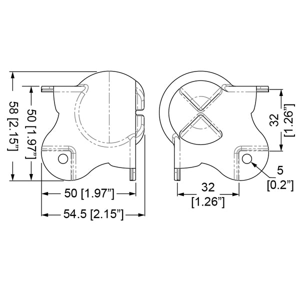 Penn Elcom - C1351-STACK - Large Tight Radius Stackable Ball Corner with interlocking cut-outs and 1.5mm Radius