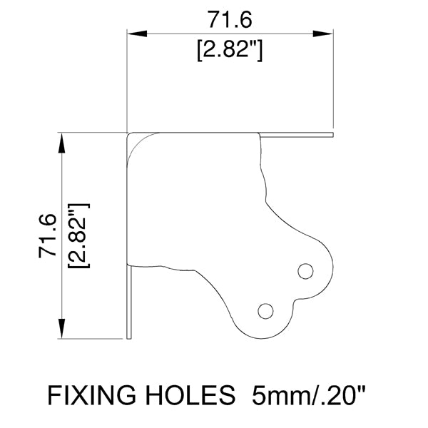 Penn Elcom - C1980Z - 3 Leg Flat Corner, Tight Radius.