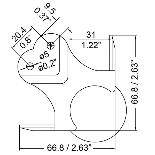Penn Elcom - C1992Z - Large Heavy Duty Ball Corner with 30mm Offset with 4mm Radius