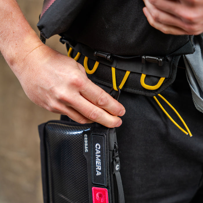 CRDBag - Attach CRDPOUCH MKII to belt, shoulder strap, and hip belt of a backpack.