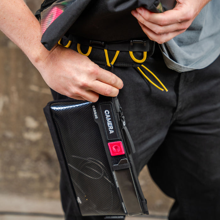 CRDBag - Attach CRDPOUCH MKII to belt, shoulder strap, and hip belt of a backpack.