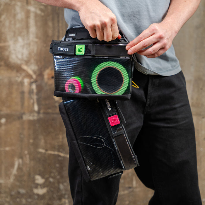 CRDBag - Attach CRDPOUCH MKII to belt, shoulder strap, and hip belt of a backpack.