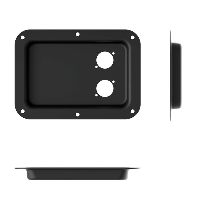Penn Elcom - D023K - Dish Punched for 2 x D-Series Connectors Black