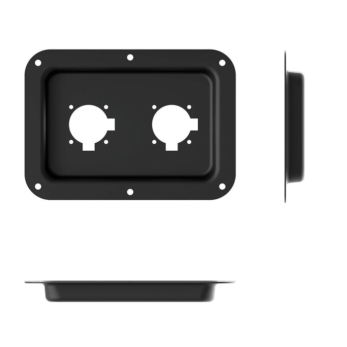 Penn Elcom - D028K - Dish Punched for 2 x EP or G-Series Connectors - Black