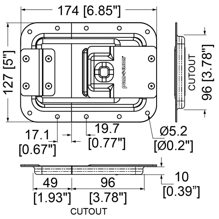 Penn Elcom - D0553-SD - Lid Stay with Anti-Slam System