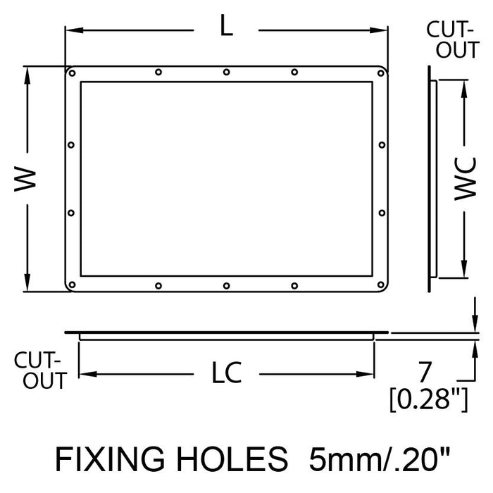 Penn Elcom - D2116Z - Recessed Label Dish for Self-Adhesive Tour Labels - Zink