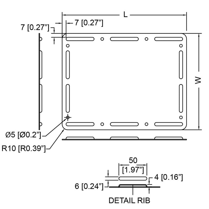 Penn Elcom - D4116Z - Surface Mount Label Dish for Self-Adhesive Tour Labels - Zink