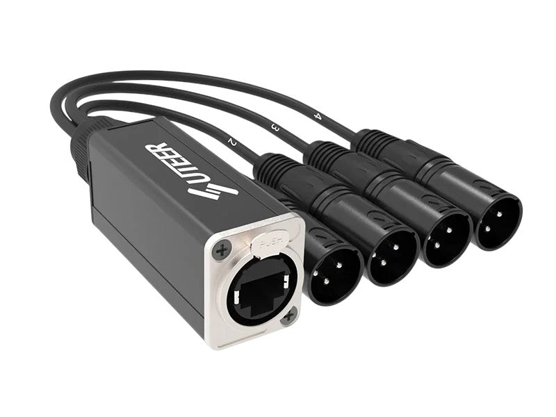 Prolink - PL-CAT-3M - 4 Channel 3-Pin XLR  Male to Single Ethercon Multi tails.
