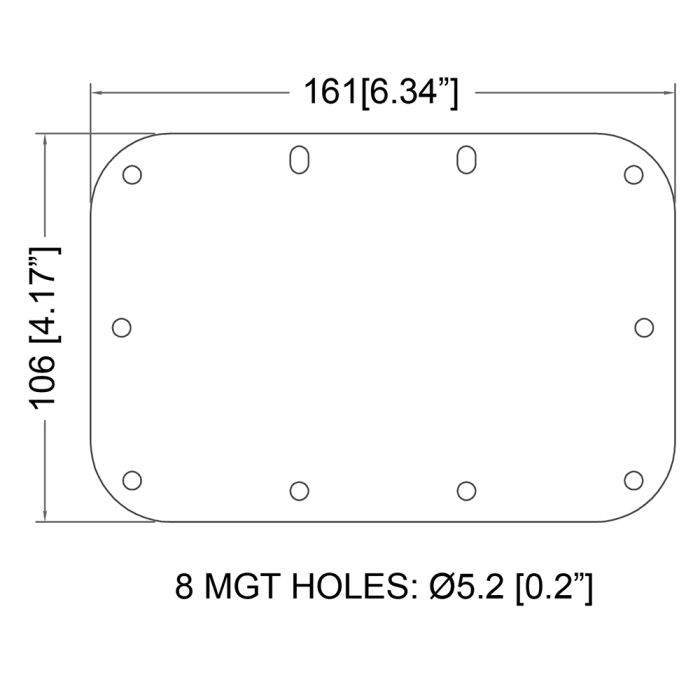 Penn Elcom - H1085 - Solid Backplate for Medium Recessed Handles