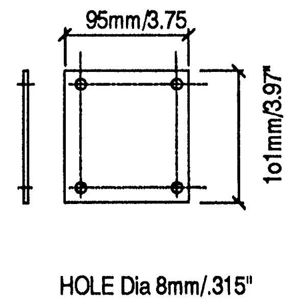 Penn Elcom - H1460 - Backplate for use with Shackle H1435.