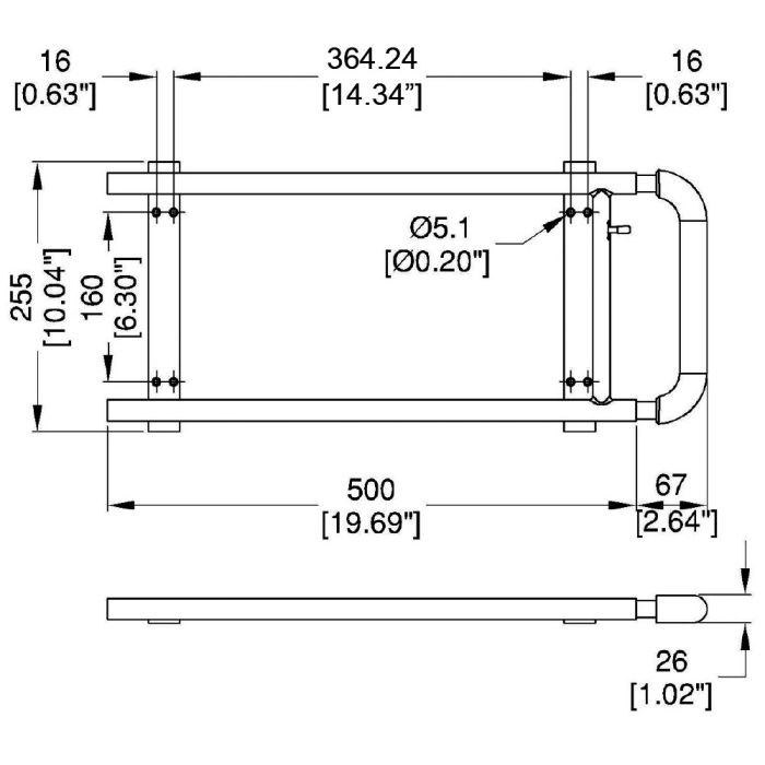 Penn Elcom - H2001 - Heavy Duty Steel Pull-Out Surface Mount Handle