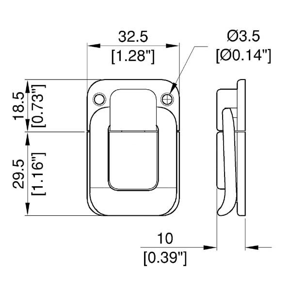 Penn Elcom - L1390C - Small Chrome Draw Bolt.