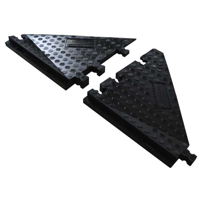 Cable Guard - RF5-CP-F - Red Floor 5 Channel - Female Angled Joiner - Set of 2.