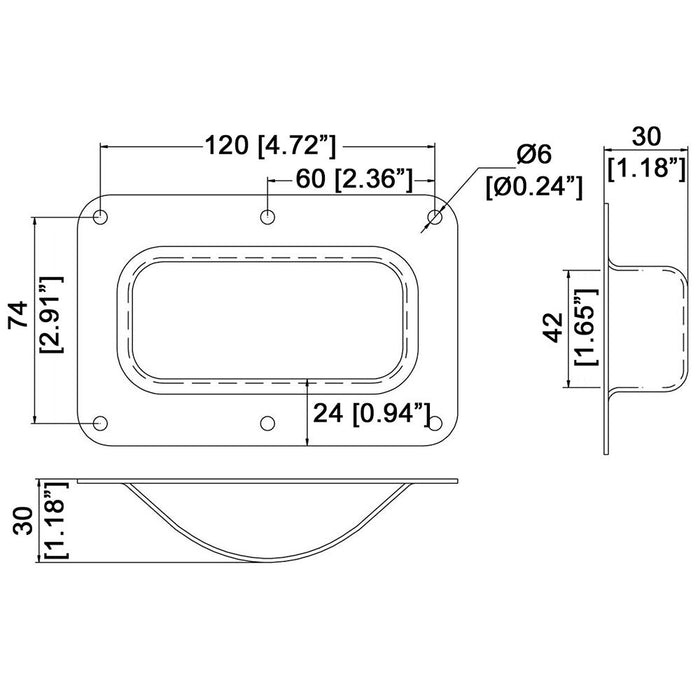 Penn Elcom - W0968Z - Recessed Castor Dish.