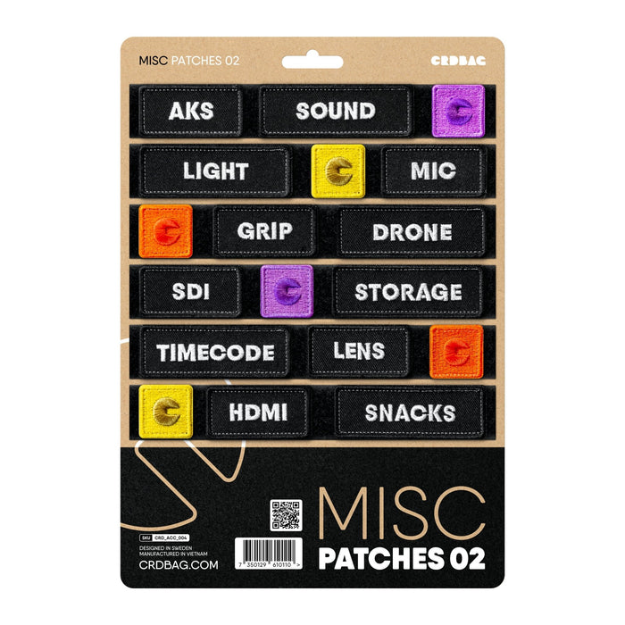 CRDPATCH-02 - CRDBag - Embroidery Patches. Camera rel. "Misc 02"