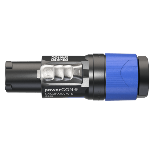 NAC3FXXA-W-S - Neutrik - NAC3FXXA-W-S - Power In Cable Connector - Locking AC mains cable connector, keyed and color coded (blue) for power-in, screw terminal assembly, for cable diameters 6 - 12 mm.