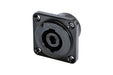 NLT4MPXX-BAG - Neutrik - NLT4MPXX-BAG - 4 pole male chassis connector, black metal housing, 1/4“ flat tabs.