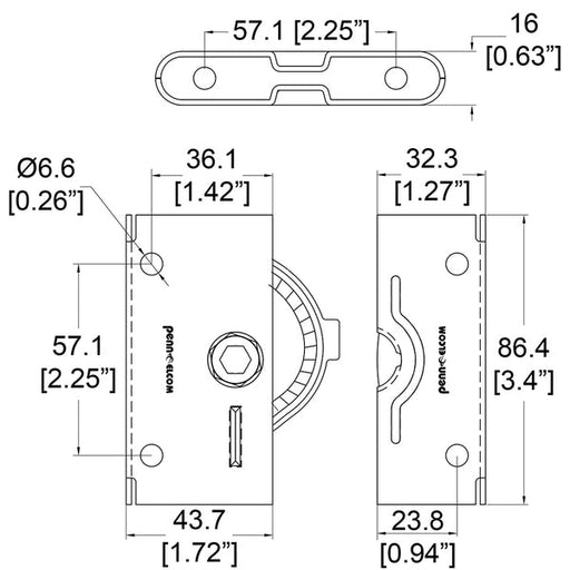 9284F - Penn Elcom - 9284F - Panel Lock - Female.