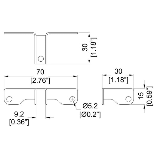 B1631Z - Penn Elcom - B1631Z - 3-Way Divider Brace for 9.2mm Panels