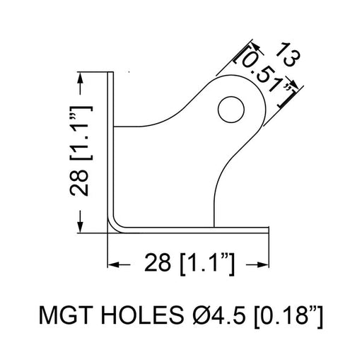 C0630 - Penn Elcom - C0630 - Small PennBrite Flat Corner with 2mm Radius