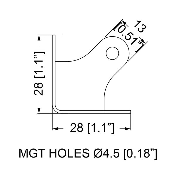 C0630 - Penn Elcom - C0630 - Small PennBrite Flat Corner with 2mm Radius