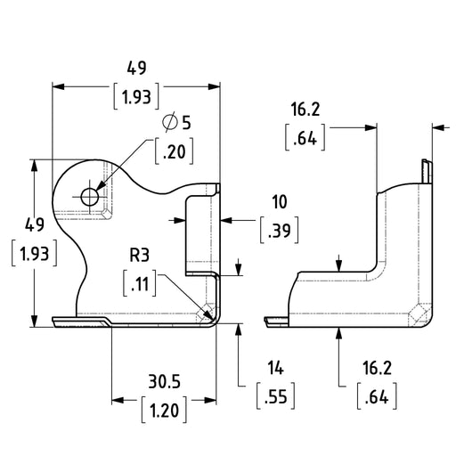C0675/30 - Penn Elcom - C0675/30 - Wrap-Around Corner for Slam-Lid System