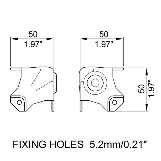 C1081/01Z - Penn Elcom - C1081/01Z - Female Stackable Medium PennBrite Ball Corner with 30mm Offset and 1mm Radius
