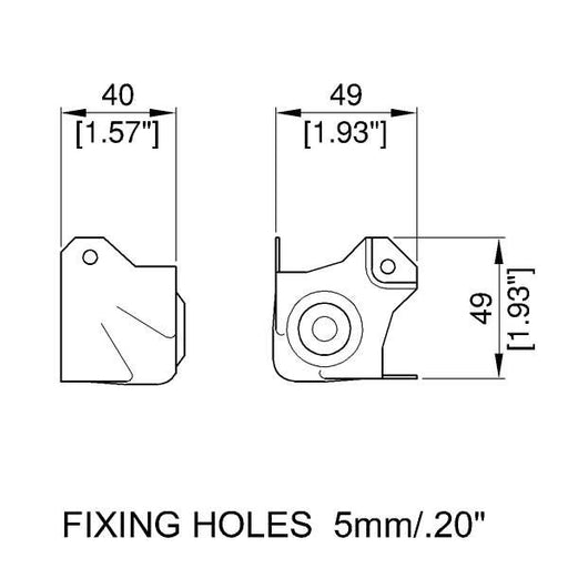 C1082/01 - Penn Elcom - C1082/01 - PennBrite Female Stackable Brace Ball Corner with 30mm Offset on one leg