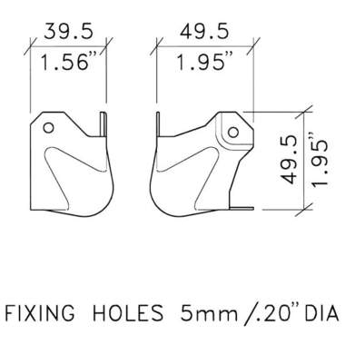 C1082Z - Penn Elcom - C1082Z - PennBrite Brace Ball Corner with 30mm Offset on one leg and 0.8mm Radius