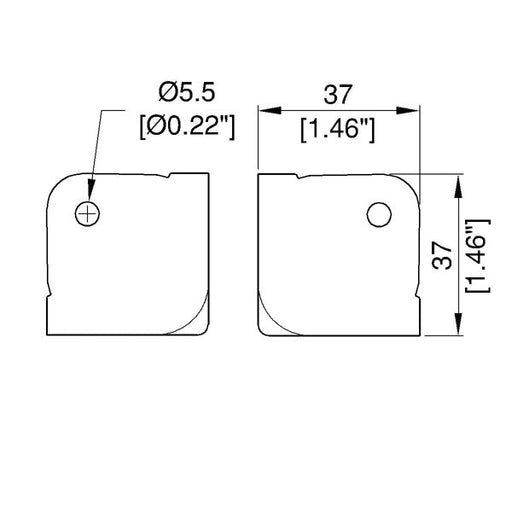C1182Z - Penn Elcom - C1182Z - Medium PennBrite Flat Corner with 1.5mm Radius