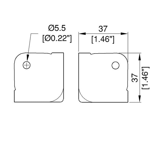 C1182Z - Penn Elcom - C1182Z - Medium PennBrite Flat Corner with 1.5mm Radius