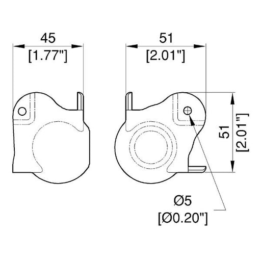 C1348/01 - Penn Elcom - C1348/01 - PennBrite Female Stackable Brace Ball Corner with 30mm Offset and 1.5mm Radius